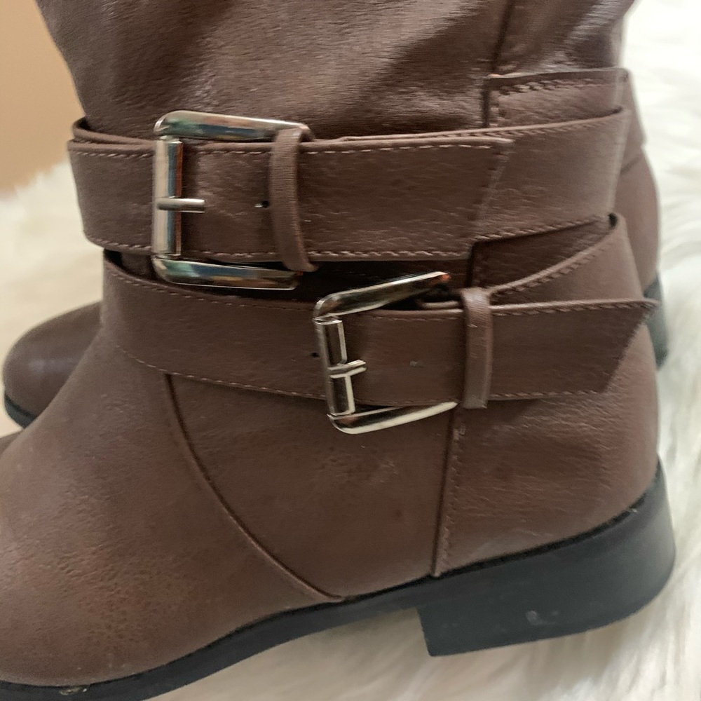 Reneeze Apple Boots Brown Zipper Knee High 8 - Picture 4 of 9